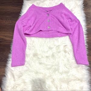 Wild fable pink crop long sleeve {size small}